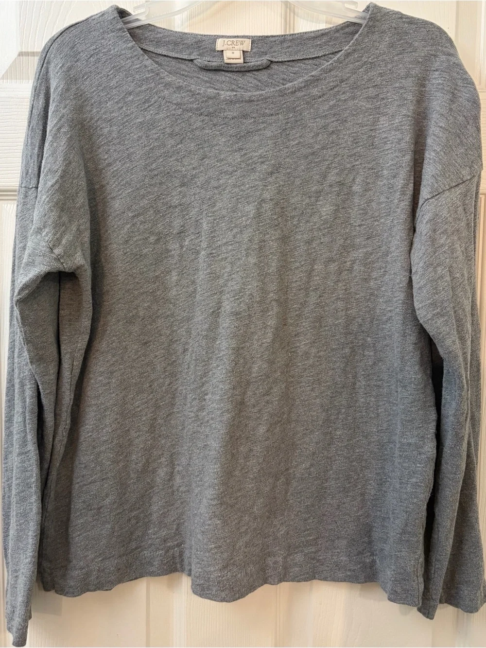 J. Crew Heather Gray Long-Sleeve Crewneck Top